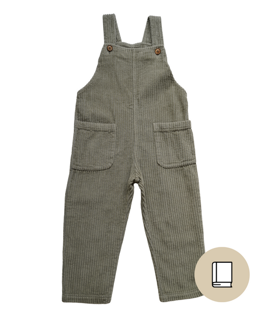 Stocksale: The Corduroy dungarees - moss green