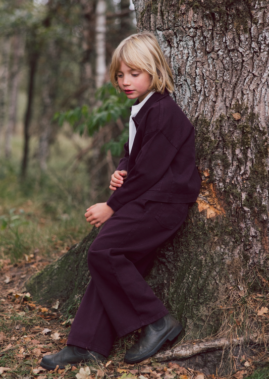 Wide Denim Pants Berry