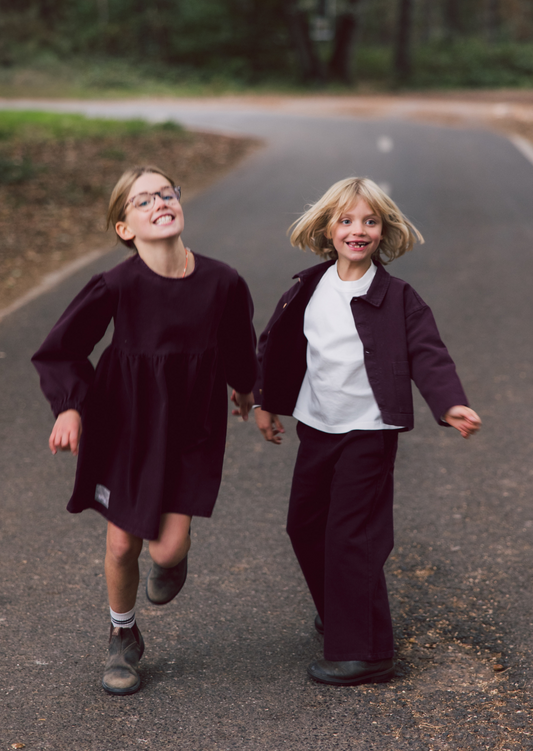 Wide Denim Pants Berry