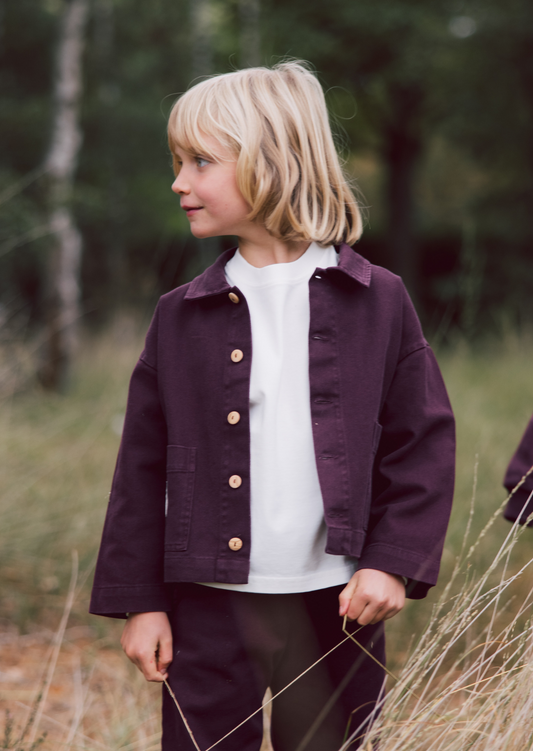 Denim Shacket Berry