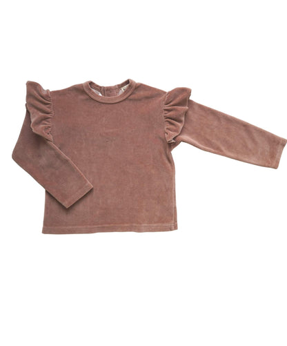 Stocksale: The Frill Velvet sweatshirt - rose wood