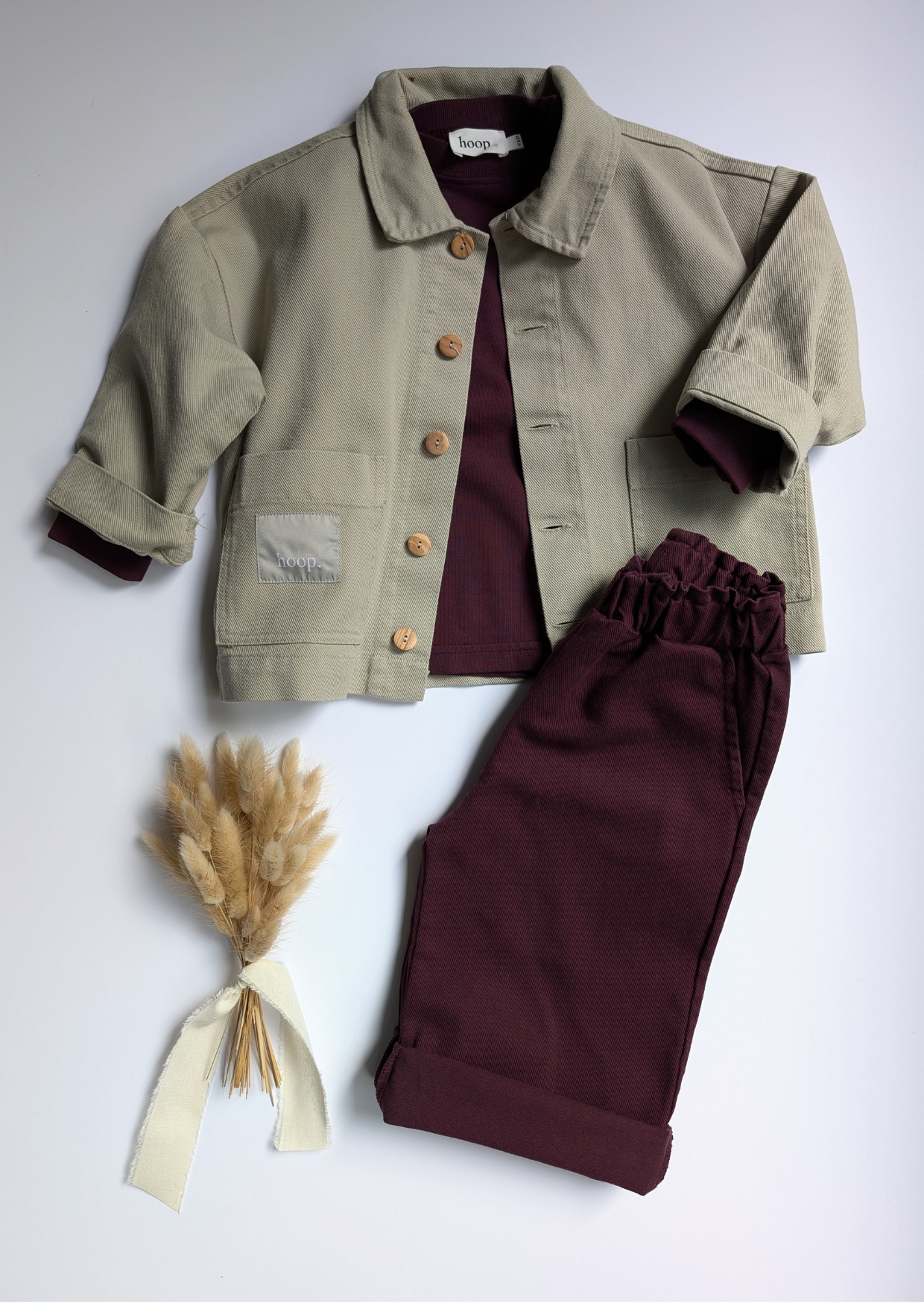 Wide Denim Pants Berry